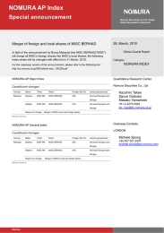 NOMURA AP Index Special announcement
