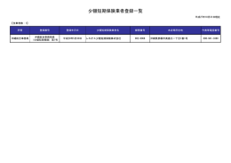 少額短期保険業者登録一覧 - 内閣府 沖縄総合事務局