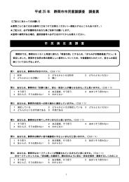 平成 25 年 静岡市市民意識調査 調査票