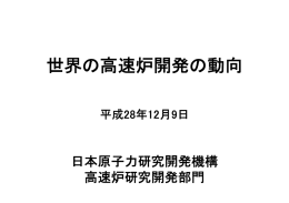 世界の高速炉開発の動向 - 国立研究開発法人日本原子力研究開発機構