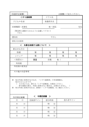 〔保護者記載欄〕 太線欄にご記入ください。 くすり連絡票 クラス名 子ども