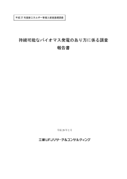 持続可能なバイオマス発電のあり方に係る調査 報告書