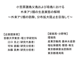 小笠原諸島父島および母島における 外来アリ類の生息実態の解明 外来