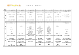 1週間の参考メニュー