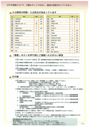 入力項目の桁数・入力区分が決まっています