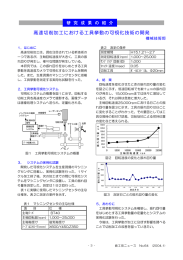 高速切削加工における工具挙動の可視化技術の開発