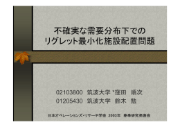 不確実な需要分布下での リグレット最小化施設配置問題