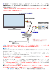ご注意：接続には赤白のステレオ音声ピンケーブルが2本必要です