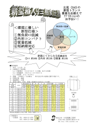 ＜環境に優しい 新型仕様＞ ①無負荷ﾛｽ低減 ②外形コンパクト ③質量