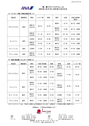 春・夏フライトスケジュール 2016 年 3 月 27 日～2016 年 10 月 22 日