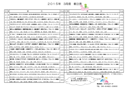 2015年 3月度 献立表