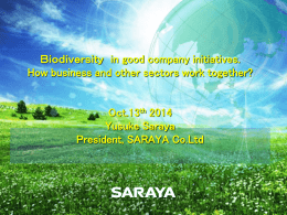 Yusuke Saraya - Business and Biodiversity