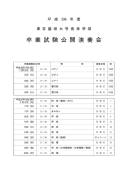 卒 業 試 験 開 演 奏 会