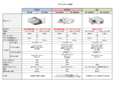 プロジェクター比較表