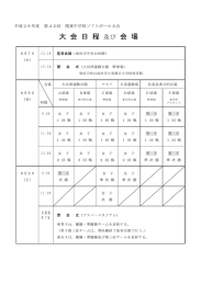 大会日程、会場