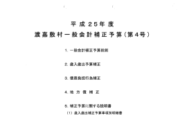 平成25年度 一般会計補正予算 （第4号）