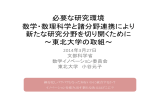 必要な研究環境 数学・数理科学と諸分野連携により 新たな