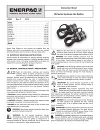 Instruction Sheet NS Series Hydraulic Nut Splitter