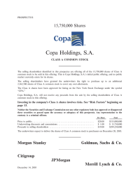 Copa Holdings, SA - Morgan Stanley Online