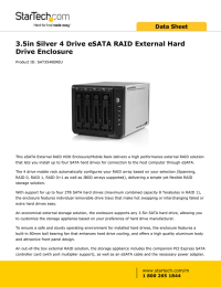 3.5in Silver 4 Drive eSATA RAID External Hard Drive Enclosure