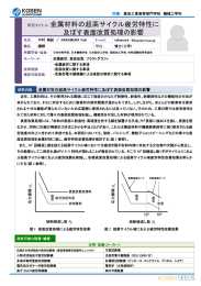 金属材料の超高サイクル疲労特性に 及ぼす表面改質処理の影響