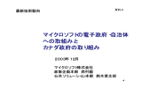 マイクロソフトの電子政府・自治体 への取組みと カナダ政府の取り組み