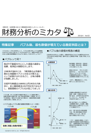 特集記事 バブル後、最も数値が増えている勘定