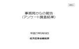 事務局からの報告 （アンケート調査結果）