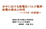 水中における高電圧パルス電界・放電の発生と利用 ～バイオ・水処理