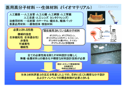 医用高分子材料・・・生体材料（バイオマテリアル）