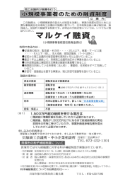 融資の条件は… 利用できる方は… 申し込みの手続きは… （小規模事業