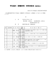 学位論文（課題研究）研究発表会