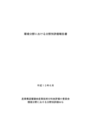 環境分野における分野別評価報告書 - 新エネルギー・産業技術総合開発