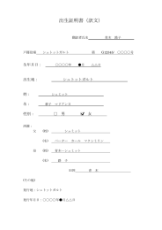 出生証明書（訳文）