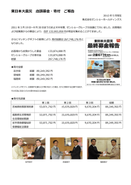 東日本大震災 店頭募金・寄付 ご報告