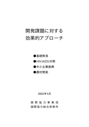 開発課題に対する 効果的アプローチ