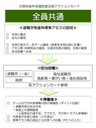 災害時歯科保健医療支援アクションカード