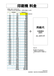 印刷機料金 - クレオ大阪 大阪市立男女共同参画センター