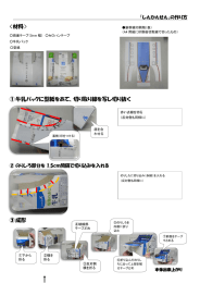 〈材料〉 ① 牛乳パックに型紙をあて、切り取り線を写し切り抜く ③ 成形