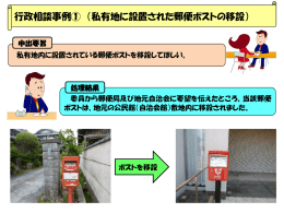 行政相談事例① （私有地に設置された郵便ポストの移設）