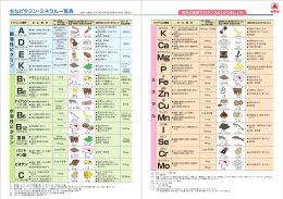 主なビタミン・ミネラル一覧表