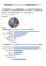 家庭用燃料電池システム（エネファーム）の設置補助金受給者アンケート