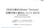 DNS水責め(Water Torture) 攻撃対策と動向について 2016