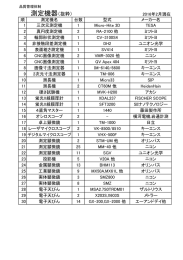 主要測定機器一覧