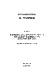 科学技術振興調整費 第Ⅰ期成果報告書