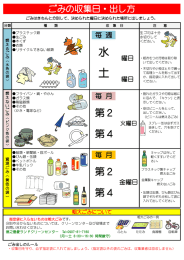 ゴミの収集日・出し方について