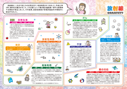 放射線は、これまで私たちの日常生活で、有効利用されてきました。平成