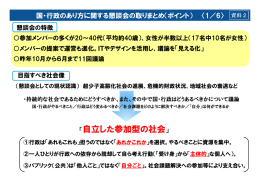 国・行政のあり方に関する懇談会の取りまとめ