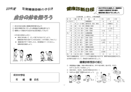 健康診断受診の前に