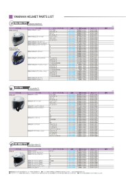 YAMAHA HELMET PARTS LIST